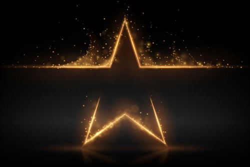 Scintillating star emblem