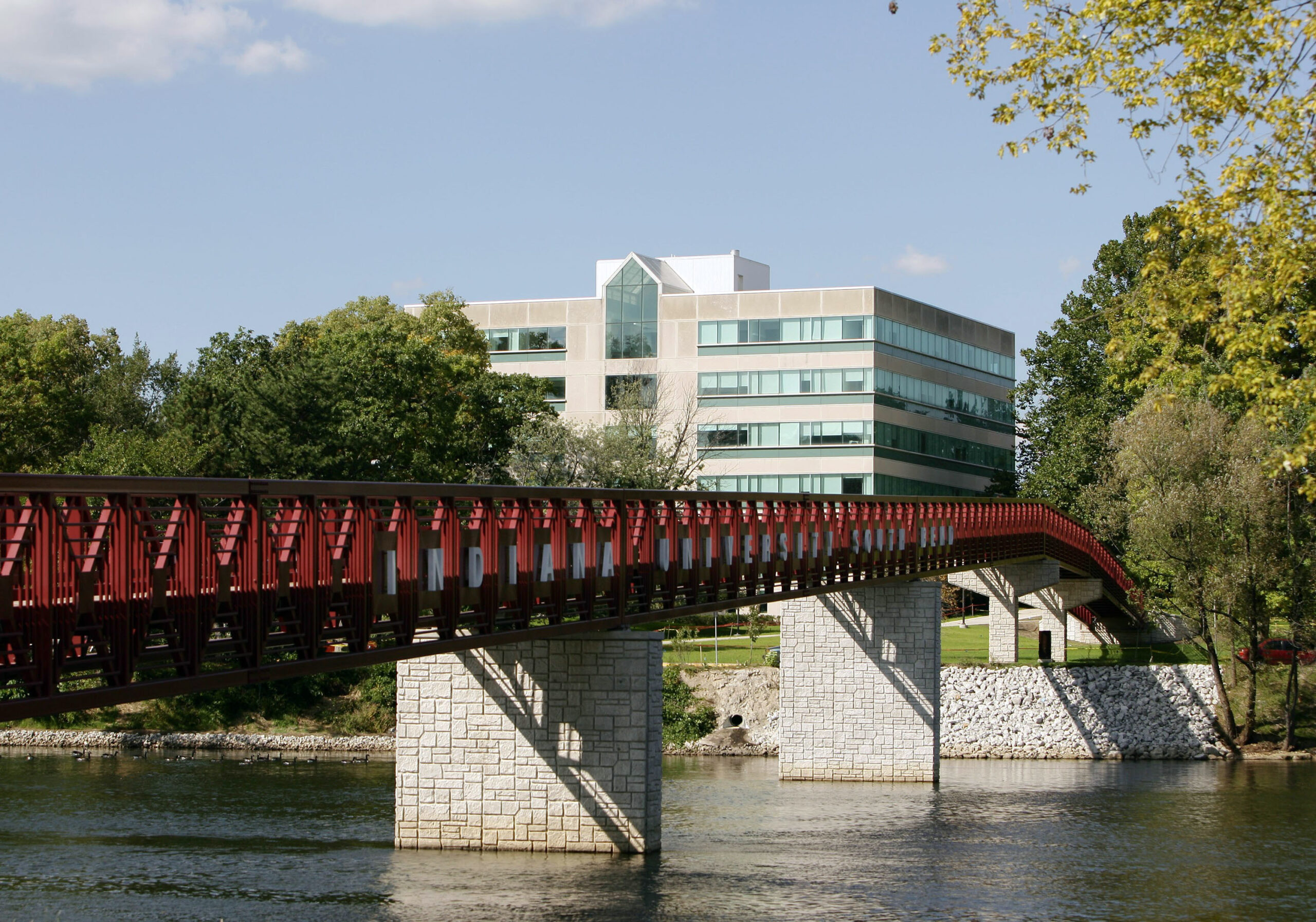 Bridge over the St. Joseph River to IU South Bend.
