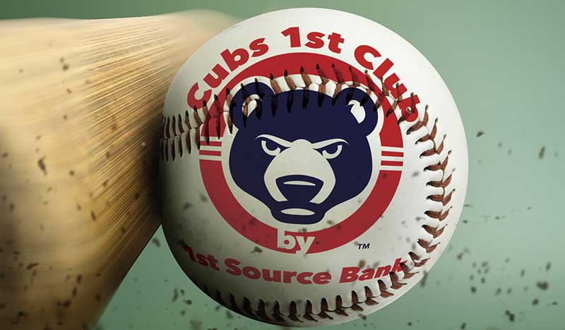 Baseball with the Cubs 1st Checking Club logo