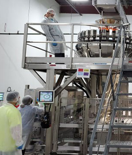 Product packaging equipment machines at the MSI factory.