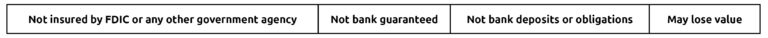 Not insured by FDIC or any other government agency. Not bank guaranteed. Not bank deposits or obligations. May lose value.