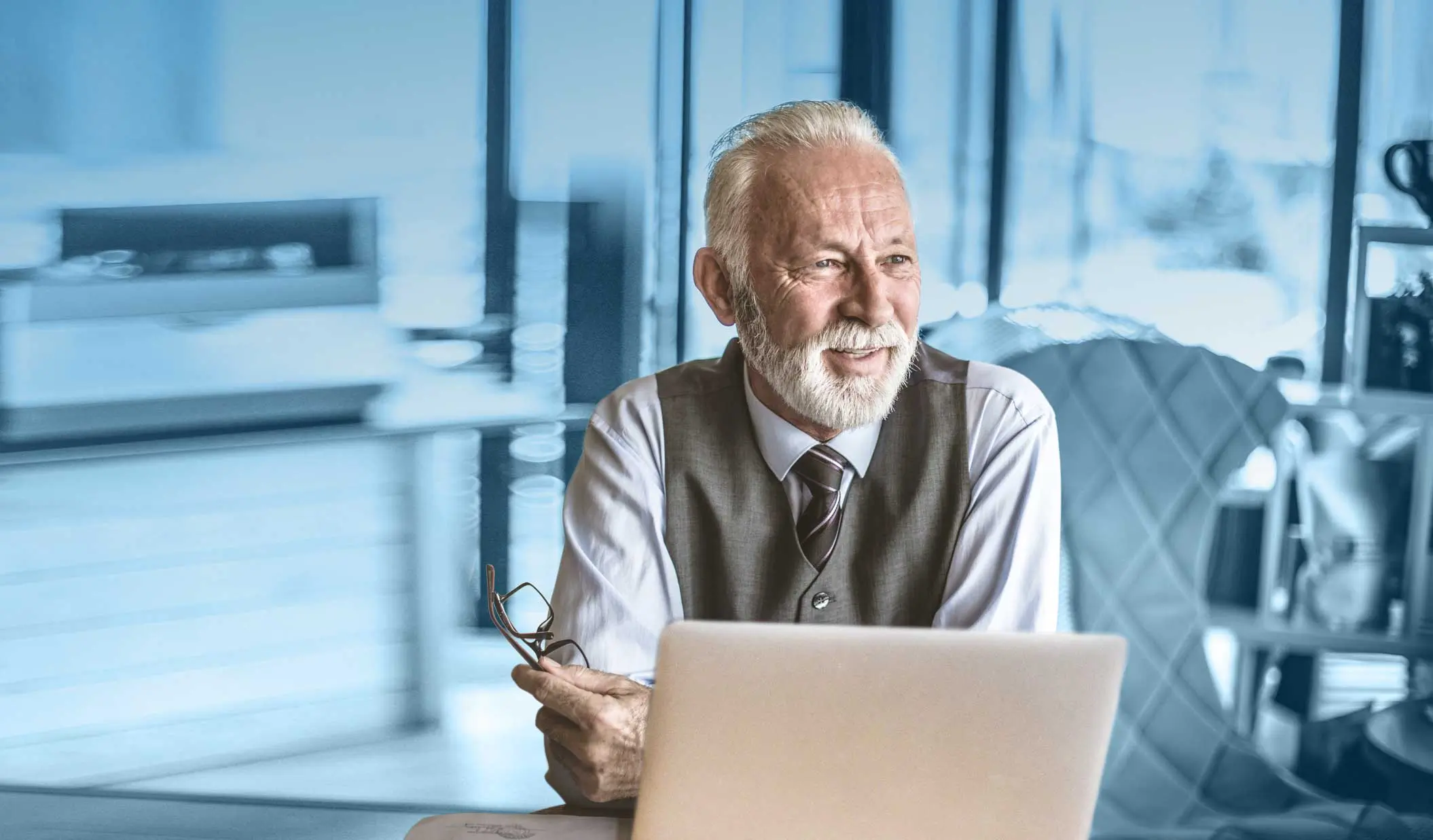 Happy mature business man.