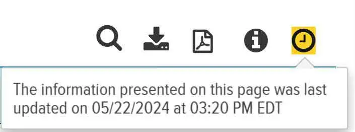 A notification showing when the statement was last updated