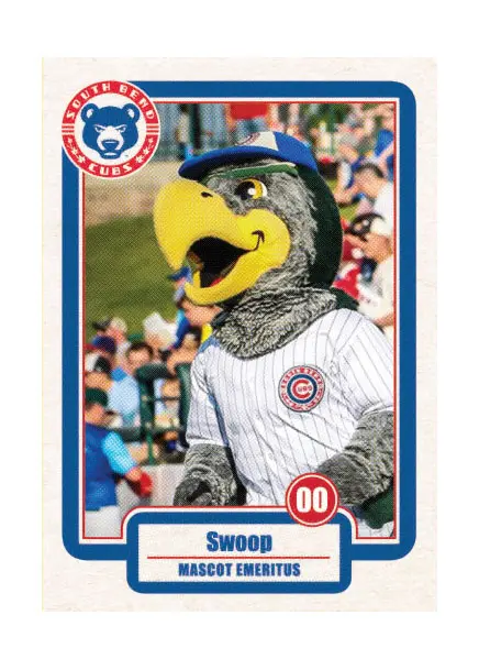 Swoop's baseball card commemorating his retirement
