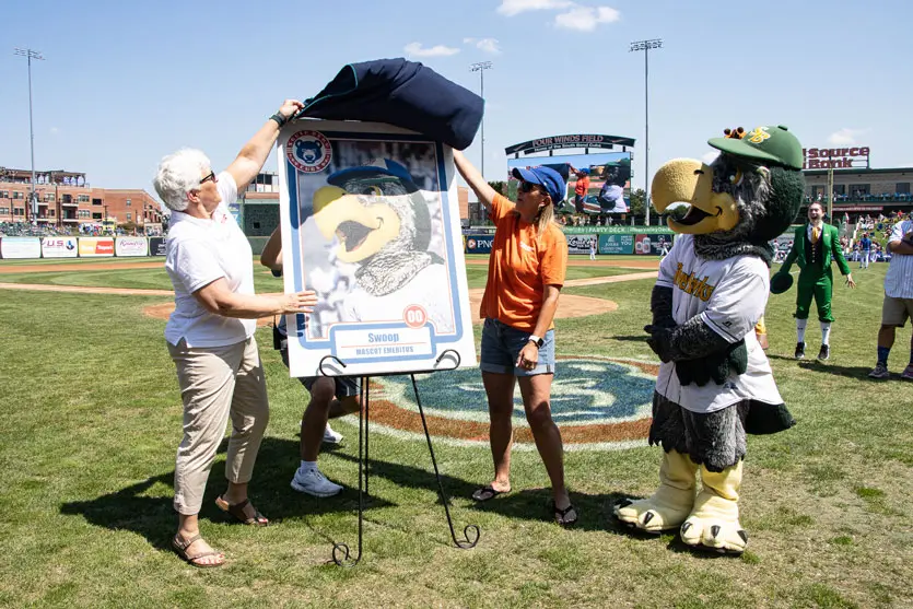 Retirement ceremony for Swoop at Four Winds Field 08/25/2024