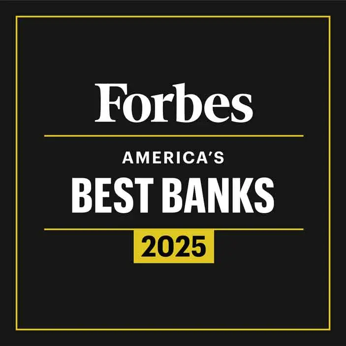 Forbes America's Best Banks 2025 award logo