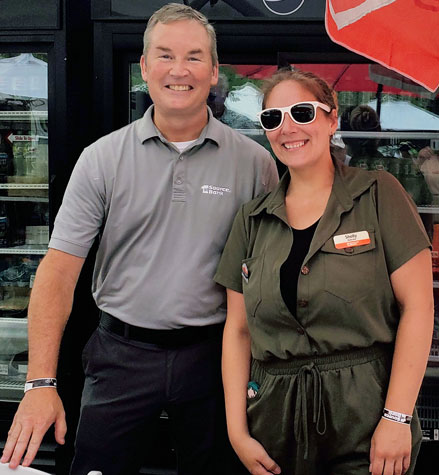 1st Source Bank employees volunteering at a community event