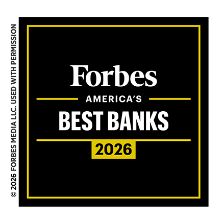 Forbes America's Best Banks 2026 award logo