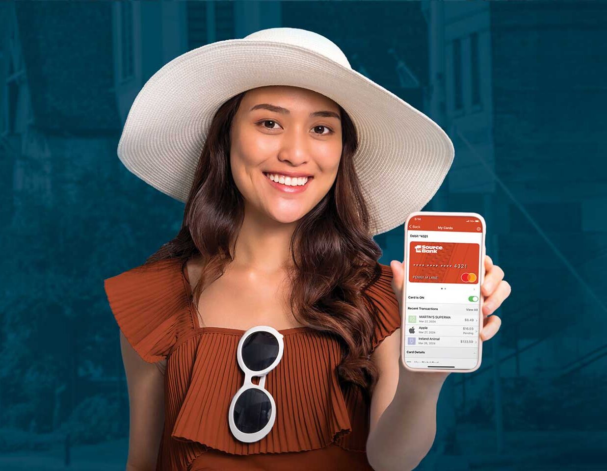 A woman using mobile banking for everyday money management