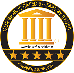 Bauer Financial's 5-star recommended bank award for 1st Source Bank, proudly serving Indiana and Michigan